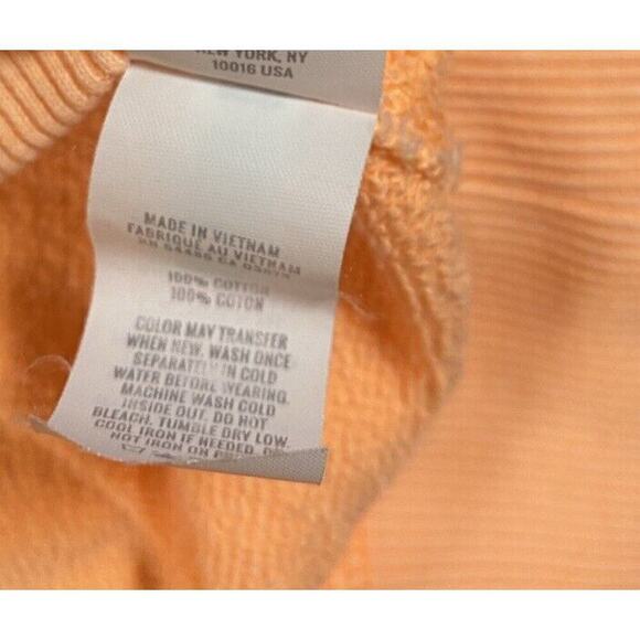 Aerie Sweater Womens Medium Bright Orange Pink Distressed Oversized 3/4 Sleeves - Picture 6 of 14